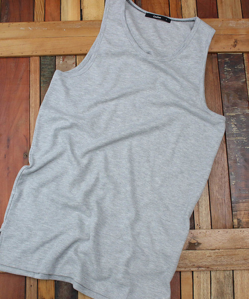 Confirm（コンファーム）の「Confirm / コンファーム ワッフルスクエアロングタンク（タンクトップ・メンズ・ホワイト系その他/ブラック/グレー・M/L）」の3枚目の写真