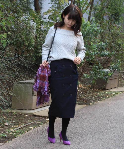 12Twelve Agenda(トゥエルブ アジェンダ)の「トレンチ風タイトスカート(スカート・レディース・ブラウン/ネイビー/オフホワイト・S/M)」の13枚目の写真