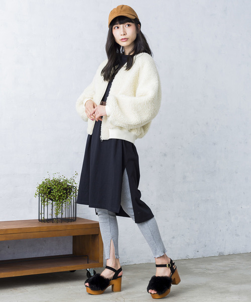 WEGO（ウィゴー）の「WEGO/ボアブルゾン（ブルゾン・レディース・ホワイト/ブラック/ベージュ/ピンク・FREE）」の5枚目の写真