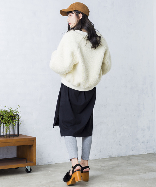 WEGO（ウィゴー）の「WEGO/ボアブルゾン（ブルゾン・レディース・ホワイト/ブラック/ベージュ/ピンク・FREE）」の6枚目の写真