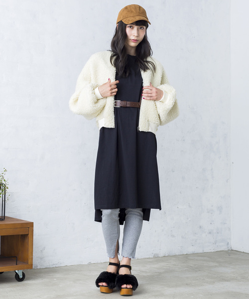 WEGO（ウィゴー）の「WEGO/ボアブルゾン（ブルゾン・レディース・ホワイト/ブラック/ベージュ/ピンク・FREE）」の7枚目の写真