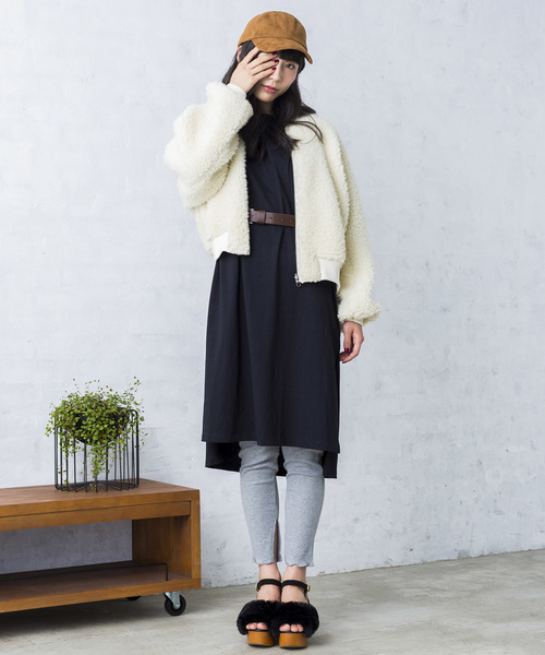 WEGO（ウィゴー）の「WEGO/ボアブルゾン（ブルゾン・レディース・ホワイト/ブラック/ベージュ/ピンク・FREE）」の8枚目の写真