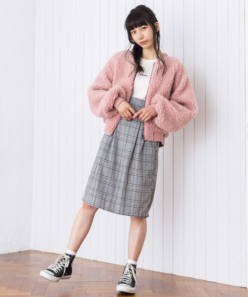 WEGO（ウィゴー）の「WEGO/ボアブルゾン（ブルゾン・レディース・ホワイト/ブラック/ベージュ/ピンク・FREE）」の17枚目の写真