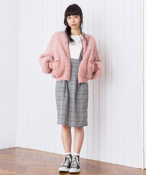 WEGO（ウィゴー）の「WEGO/ボアブルゾン（ブルゾン・レディース・ホワイト/ブラック/ベージュ/ピンク・FREE）」の18枚目の写真