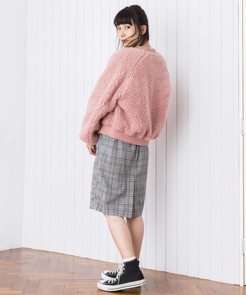 WEGO（ウィゴー）の「WEGO/ボアブルゾン（ブルゾン・レディース・ホワイト/ブラック/ベージュ/ピンク・FREE）」の19枚目の写真