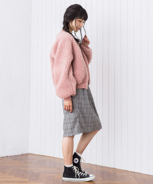 WEGO（ウィゴー）の「WEGO/ボアブルゾン（ブルゾン・レディース・ホワイト/ブラック/ベージュ/ピンク・FREE）」の20枚目の写真