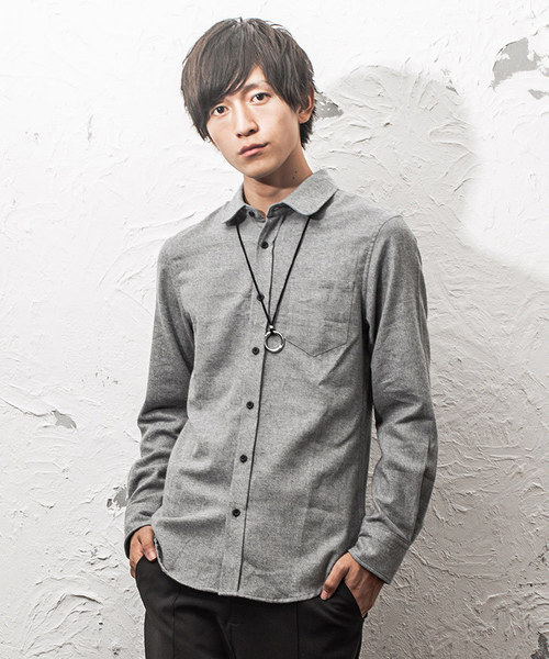 MinoriTY（マイノリティ）の「ラウンドカラービエラチェックシャツ（シャツ/ブラウス・メンズ・ホワイト/ベージュ/ネイビー/グレー/レッド/グリーン/マスタード/チェック/ワイン・M/L/XL）」の3枚目の写真