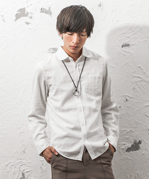 MinoriTY（マイノリティ）の「ラウンドカラービエラチェックシャツ（シャツ/ブラウス・メンズ・ホワイト/ベージュ/ネイビー/グレー/レッド/グリーン/マスタード/チェック/ワイン・M/L/XL）」の2枚目の写真