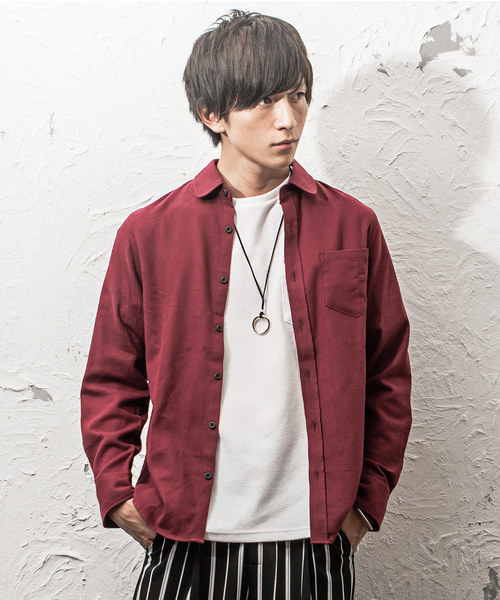 MinoriTY（マイノリティ）の「ラウンドカラービエラチェックシャツ（シャツ/ブラウス・メンズ・ホワイト/ベージュ/ネイビー/グレー/レッド/グリーン/マスタード/チェック/ワイン・M/L/XL）」の8枚目の写真