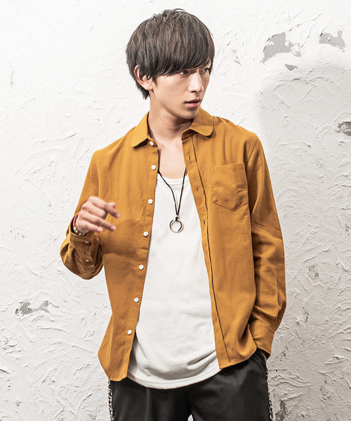 MinoriTY（マイノリティ）の「ラウンドカラービエラチェックシャツ（シャツ/ブラウス・メンズ・ホワイト/ベージュ/ネイビー/グレー/レッド/グリーン/マスタード/チェック/ワイン・M/L/XL）」の7枚目の写真