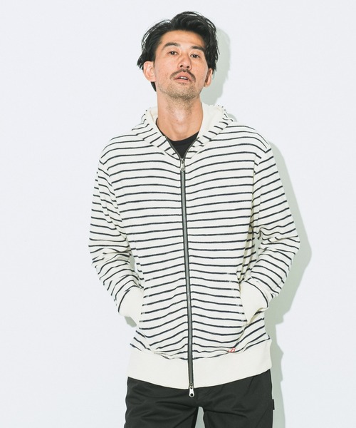 JACK & MARIE(ジャックアンドマリー)の「【Johnbull/ジョンブル】 パイルフーディー FULLZIP(パーカー・メンズ・ホワイト・M/S/L)」の4枚目の写真