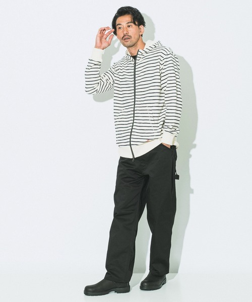 JACK & MARIE(ジャックアンドマリー)の「【Johnbull/ジョンブル】 パイルフーディー FULLZIP(パーカー・メンズ・ホワイト・M/S/L)」の6枚目の写真