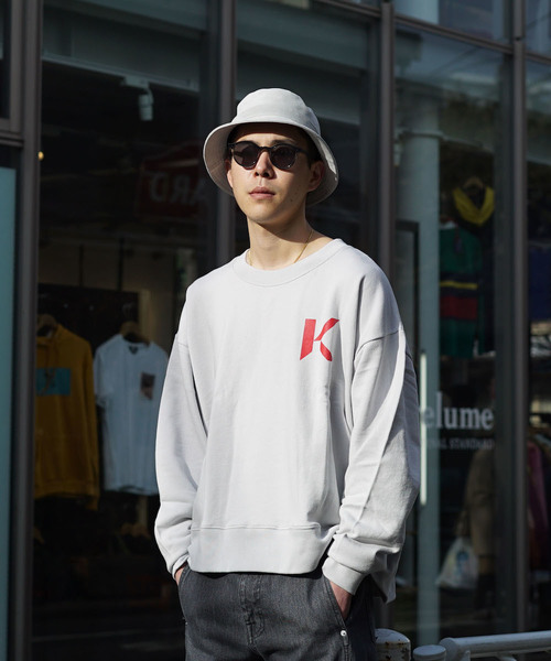 KAIKO（カイコー）の「KAIKO OBLONG SWEAT MARK（スウェット・メンズ・ライトグレー/ブラック/レッド/ライトパープル・S/M/L）」の3枚目の写真