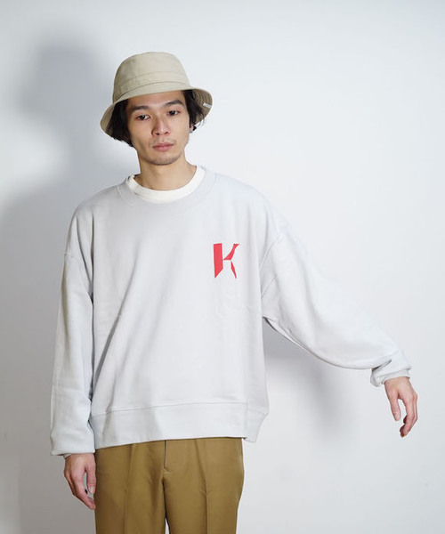 KAIKO（カイコー）の「KAIKO OBLONG SWEAT MARK（スウェット・メンズ・ライトグレー/ブラック/レッド/ライトパープル・S/M/L）」の9枚目の写真