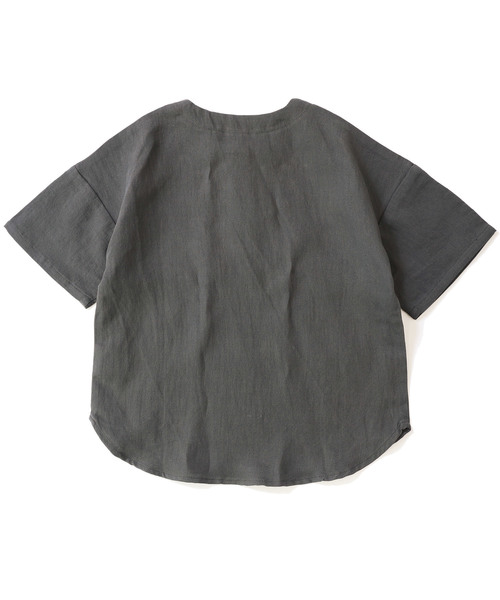 devirock(デビロック)の「ビッグプルオーバー5分袖シャツ(シャツ/ブラウス・キッズ・チャコール/ブラック/ブルー/モカ・140cm/120cm/100cm/160cm/150cm/110cm/130cm)」の17枚目の写真