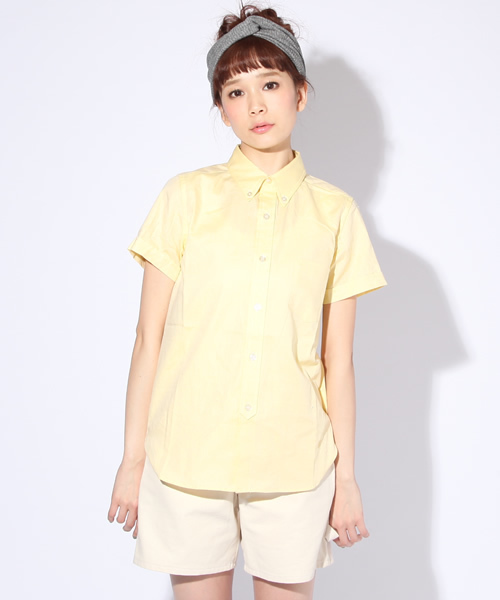 BEAMS BOY（ビームスボーイ）の「○BEAMS BOY / オックス ボタンダウン ショートスリーブ（シャツ/ブラウス・レディース・ホワイト/グレー/イエロー/ネイビー・ONE SIZE）」の5枚目の写真