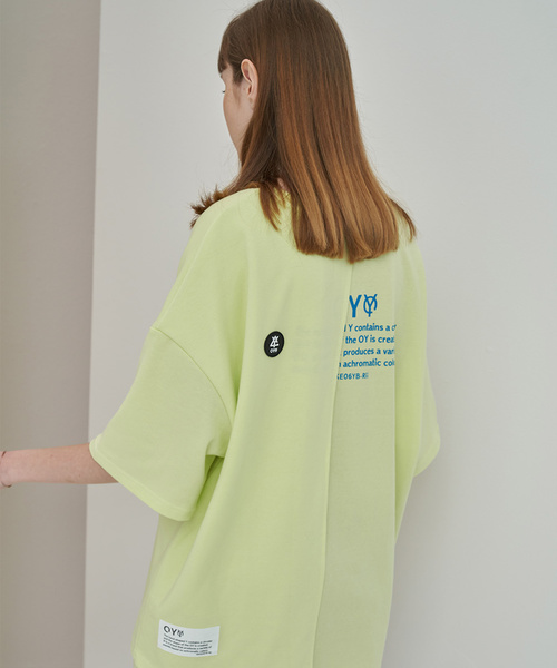 OY（オーワイ）の「ダブルレイヤード半袖Tシャツ/カットソー（Tシャツ/カットソー・メンズ・ホワイト/ブラック/ライトイエロー・FREE）」の3枚目の写真