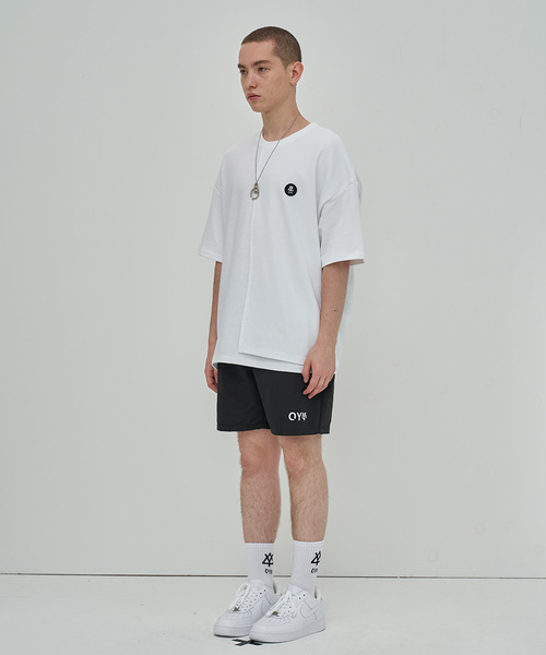 OY（オーワイ）の「ダブルレイヤード半袖Tシャツ/カットソー（Tシャツ/カットソー・メンズ・ホワイト/ブラック/ライトイエロー・FREE）」の14枚目の写真