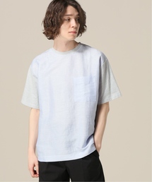 リネンストライプ コットンテンジク TEE