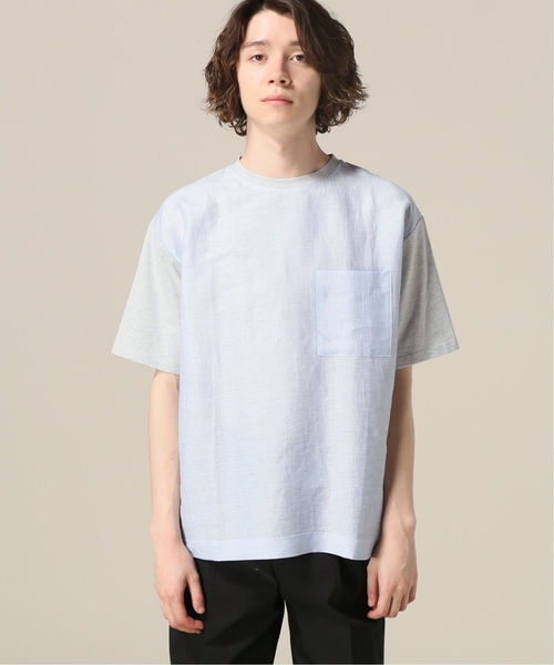 417 EDIFICE(フォーワンセブンエディフィス)の「リネンストライプ コットンテンジク TEE(Tシャツ/カットソー・メンズ・ホワイト/チャコールグレー・SMALL/MEDIUM/LARGE)」の9枚目の写真
