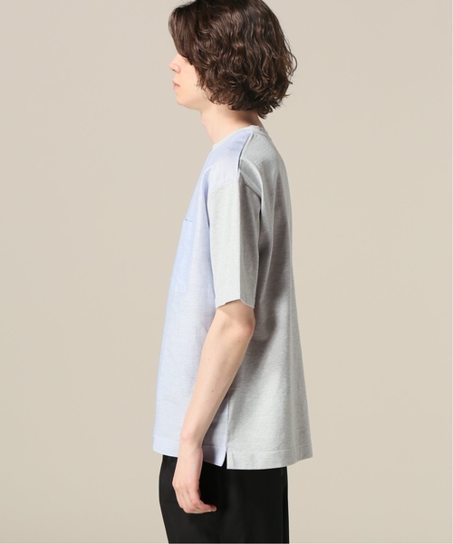 417 EDIFICE(フォーワンセブンエディフィス)の「リネンストライプ コットンテンジク TEE(Tシャツ/カットソー・メンズ・ホワイト/チャコールグレー・SMALL/MEDIUM/LARGE)」の3枚目の写真