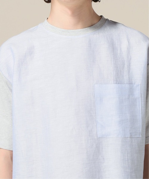 417 EDIFICE(フォーワンセブンエディフィス)の「リネンストライプ コットンテンジク TEE(Tシャツ/カットソー・メンズ・ホワイト/チャコールグレー・SMALL/MEDIUM/LARGE)」の13枚目の写真