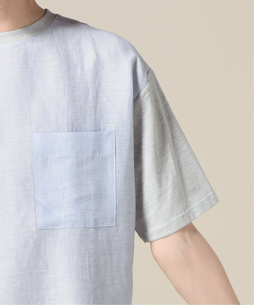 417 EDIFICE(フォーワンセブンエディフィス)の「リネンストライプ コットンテンジク TEE(Tシャツ/カットソー・メンズ・ホワイト/チャコールグレー・SMALL/MEDIUM/LARGE)」の6枚目の写真