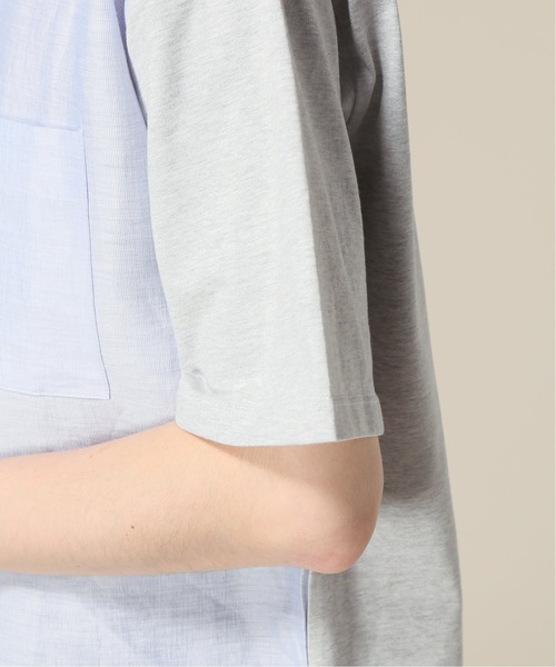 417 EDIFICE(フォーワンセブンエディフィス)の「リネンストライプ コットンテンジク TEE(Tシャツ/カットソー・メンズ・ホワイト/チャコールグレー・SMALL/MEDIUM/LARGE)」の16枚目の写真