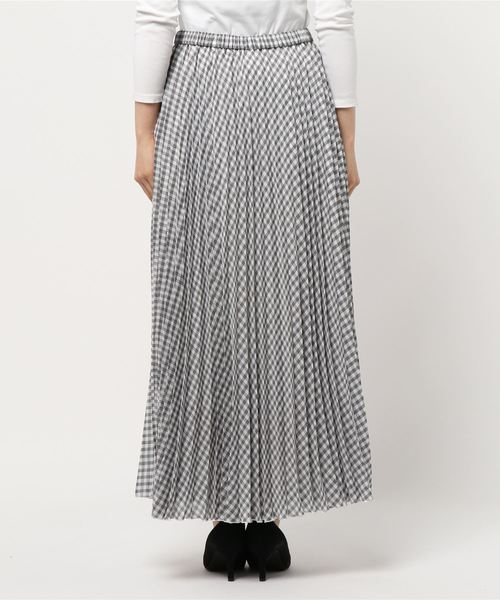La TOTALITE(ラトータリテ)の「PARLMASEL モノトーンチェックプリーツスカート【手洗い可能】◆(スカート・レディース・ホワイト・FREE)」の3枚目の写真