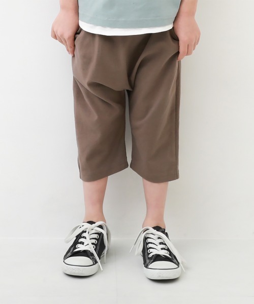 devirock（デビロック）の「7分丈サルエルパンツ（その他パンツ・キッズ・グリーン系その他/テラコッタ/ダークオレンジ/ヘザーチャコール/パープル/ブラック/パープル系その他2/ダークベージュ/カーキ/杢グレー/モカ/スモークピンク/ネイビー/ブルー系その他/パープル系その他/ブルー系その他2/ブルー系その他3/グレー系その他/ダークオリーブ・160cm/80ｃｍ/90cm/95cm/100cm/110cm/120cm/130cm/140cm/150cm）」の6枚目の写真