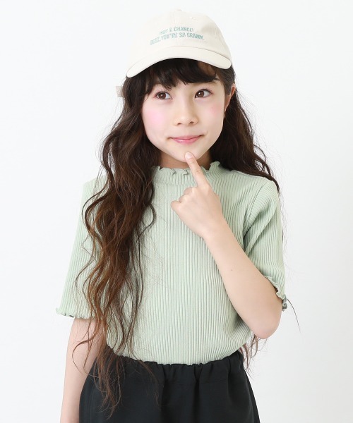 devirock(デビロック)の「リブハーフスリーブTシャツ(Tシャツ/カットソー・キッズ・オフホワイト/パープル系その他/杢グレー/ブルー系その他/ブラック/ライトブラウン/グリーン系その他・100cm/160cm/150cm/140cm/120cm/110cm/130cm)」の5枚目の写真