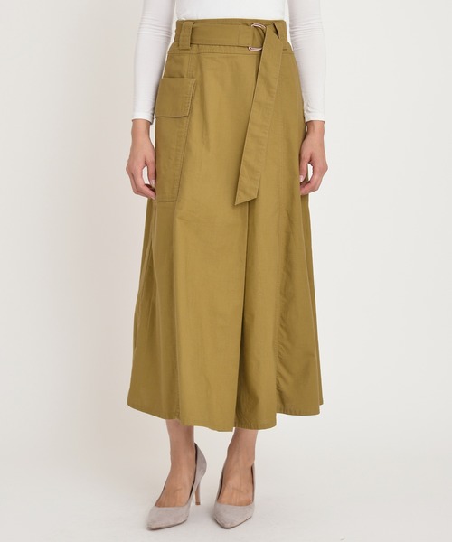 Moname（モナーム）の「フレアスカート（スカート・レディース・モスグリーン/キャメル/キナリ/ブラック・M/S）」の4枚目の写真