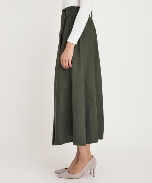 Moname（モナーム）の「フレアスカート（スカート・レディース・モスグリーン/キャメル/キナリ/ブラック・M/S）」の7枚目の写真