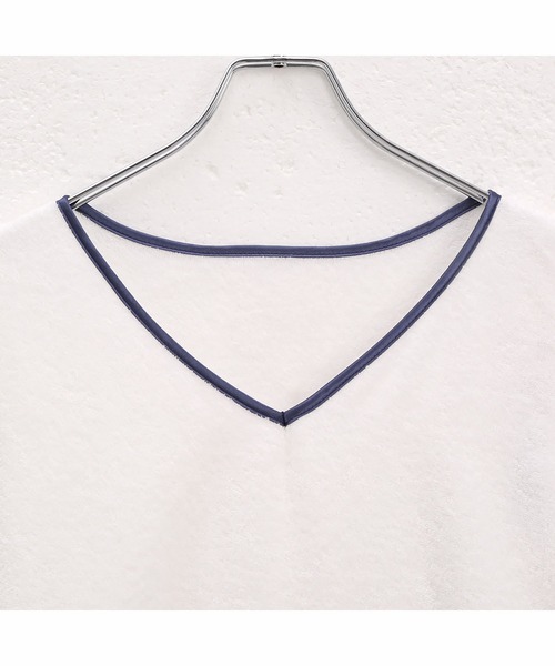 blooming FLORA（ブルーミングフローラ）の「【お風呂上りをもっと快適に】 綿100％パイル バスポンチョ バスラップ ワンピース 涼しい 夏（ルームウェア/パジャマ・レディース・ピンク/ブルー/ラベンダー/ホワイト×ネイビー/ホワイト×ピンク/モカ/スモークピンク/グレー/ベージュ・FREE）」の22枚目の写真