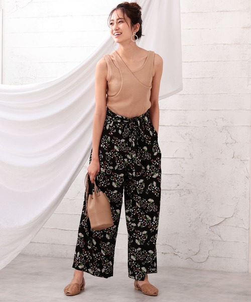 Doula Doula（ドゥーラドゥーラ）の「ウエストリボン付ワイドパンツ（その他パンツ・レディース・ブラック/キャメル・FREE）」の2枚目の写真