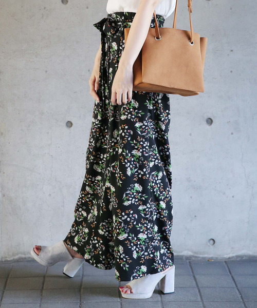 Doula Doula（ドゥーラドゥーラ）の「ウエストリボン付ワイドパンツ（その他パンツ・レディース・ブラック/キャメル・FREE）」の8枚目の写真