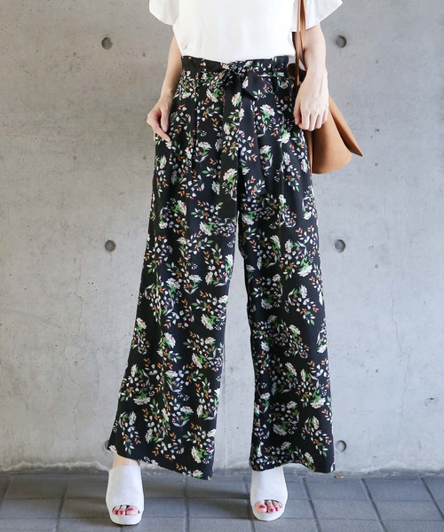 Doula Doula（ドゥーラドゥーラ）の「ウエストリボン付ワイドパンツ（その他パンツ・レディース・ブラック/キャメル・FREE）」の6枚目の写真