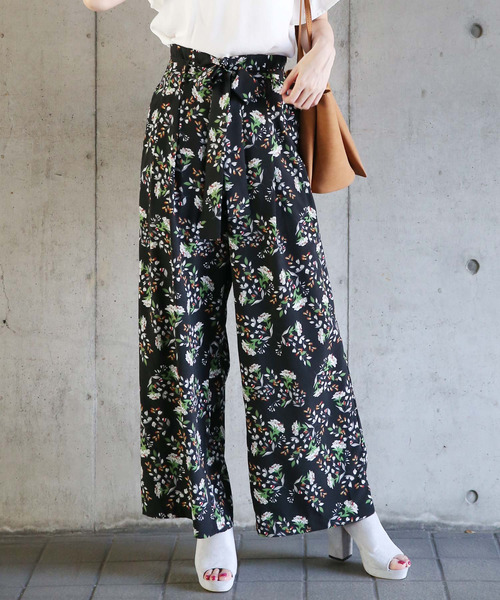 Doula Doula（ドゥーラドゥーラ）の「ウエストリボン付ワイドパンツ（その他パンツ・レディース・ブラック/キャメル・FREE）」の5枚目の写真