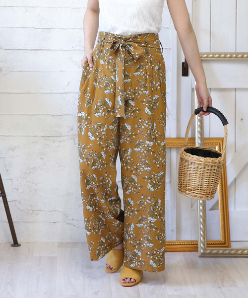 Doula Doula（ドゥーラドゥーラ）の「ウエストリボン付ワイドパンツ（その他パンツ・レディース・ブラック/キャメル・FREE）」の10枚目の写真