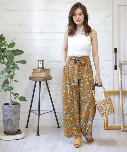 Doula Doula（ドゥーラドゥーラ）の「ウエストリボン付ワイドパンツ（その他パンツ・レディース・ブラック/キャメル・FREE）」の11枚目の写真