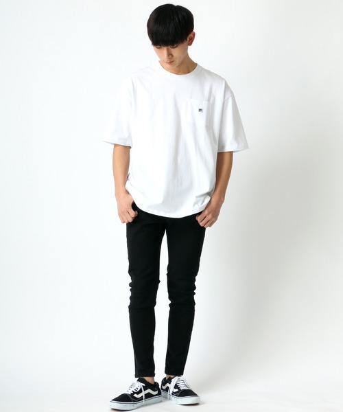 CONVERSE（コンバース）の「CONVERSE/コンバース ビッグシルエット USAコットン ロゴ ワンポイント刺繍 ポケット Tシャツ（Tシャツ/カットソー・メンズ・ホワイト/ブラック/ベージュ・M/L/XL）」の13枚目の写真