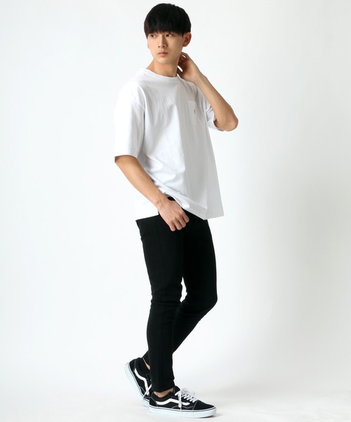 CONVERSE（コンバース）の「CONVERSE/コンバース ビッグシルエット USAコットン ロゴ ワンポイント刺繍 ポケット Tシャツ（Tシャツ/カットソー・メンズ・ホワイト/ブラック/ベージュ・M/L/XL）」の14枚目の写真