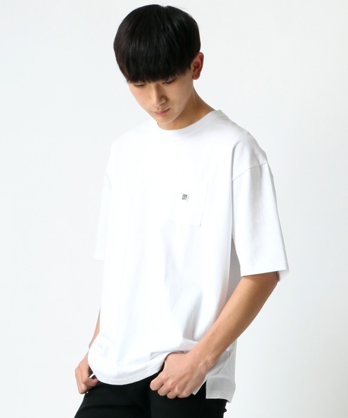 CONVERSE（コンバース）の「CONVERSE/コンバース ビッグシルエット USAコットン ロゴ ワンポイント刺繍 ポケット Tシャツ（Tシャツ/カットソー・メンズ・ホワイト/ブラック/ベージュ・M/L/XL）」の20枚目の写真