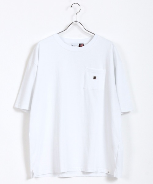 CONVERSE（コンバース）の「CONVERSE/コンバース ビッグシルエット USAコットン ロゴ ワンポイント刺繍 ポケット Tシャツ（Tシャツ/カットソー・メンズ・ホワイト/ブラック/ベージュ・M/L/XL）」の6枚目の写真