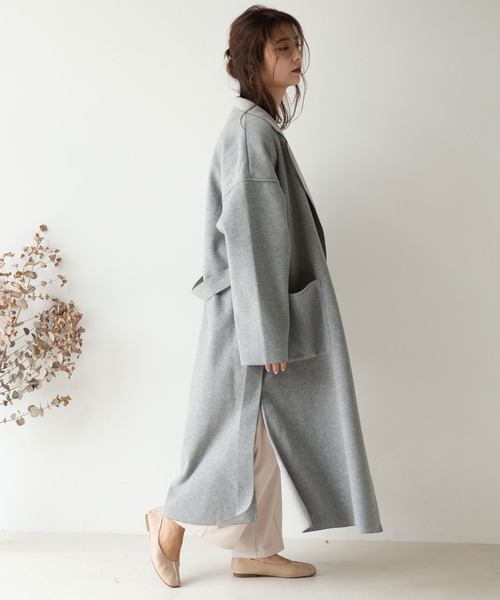 rectangle（レクタングル）の「ミックスシャギーダブルフェイスロングコート（その他アウター・レディース・チャコールグレー/ベージュ/グレー/モカ・FREE）」の2枚目の写真