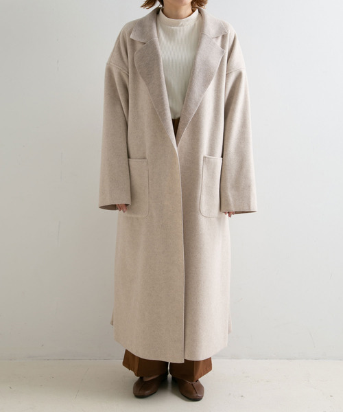 rectangle（レクタングル）の「ミックスシャギーダブルフェイスロングコート（その他アウター・レディース・チャコールグレー/ベージュ/グレー/モカ・FREE）」の10枚目の写真