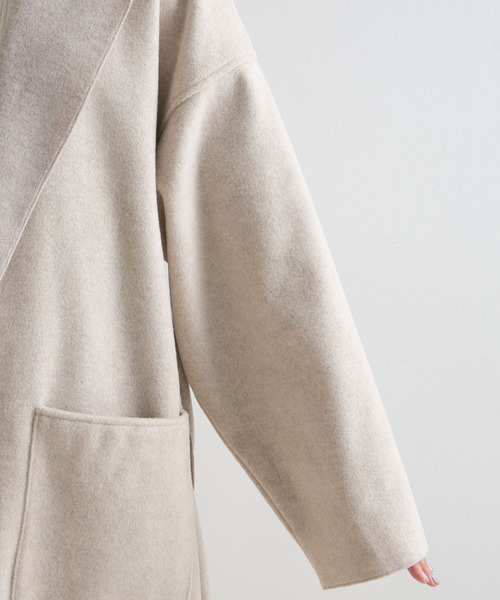 rectangle（レクタングル）の「ミックスシャギーダブルフェイスロングコート（その他アウター・レディース・チャコールグレー/ベージュ/グレー/モカ・FREE）」の14枚目の写真