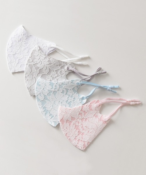 Lace Ladies（レースレディース）の「5枚入り 花柄レース 立体ひんやりマスク（マスク・レディース・ホワイト/グレー/ピンク/ブルー・FREE）」の20枚目の写真