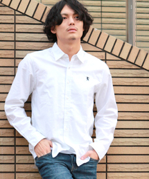 GIORDANO | [GIORDANO]コットンオックスフォードライオン刺繍長袖シャツ(シャツ/ブラウス)