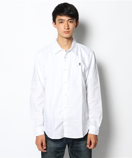 GIORDANO（ジョルダーノ）の「[GIORDANO]コットンオックスフォードライオン刺繍長袖シャツ（シャツ/ブラウス・メンズ・ホワイト/ネイビー/イエロー/カーキ/グレー/レッド・SMALL/LARGE/MEDIUM）」の13枚目の写真